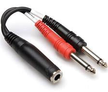 Hosa Y Cable 1/4" TRSF to 1/4" T (YPP-136)