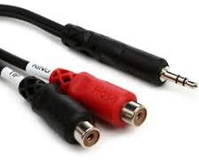 Hosa Y Cable 3.5mm TRS to Dual RCAF (YRA-154)