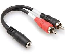 Hosa Y Cable 3.5mm TRSF to Dual RCA (YMR-197)