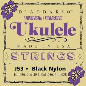 D’Addario Ukulele Strings Black (J53)