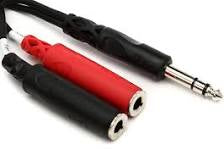 Hosa Y Cable 1/4"TRS to 1/4"TSF (YPP-117)
