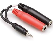Hosa Y Cable 3.5mm TRS to Dual1/4"TSF (YMP-137)